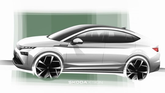 exteriorsketchesofthenewskodaenyaqcoupe