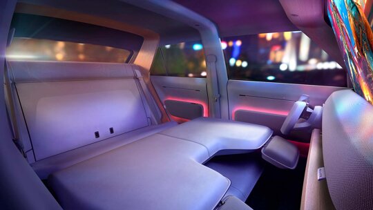 Achterbank van concept car Volkswagen ID. LIFE