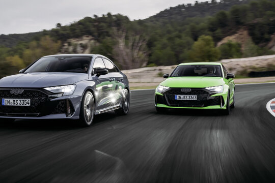 Audi RS3 limo en sb hero mobiel